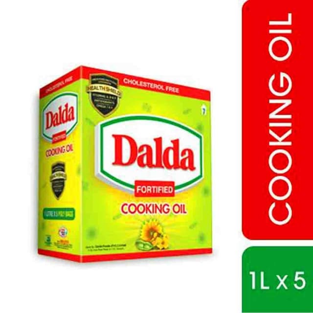 Dalda Cooking Oil Pouch (Carton pack 1 ltr x 5)